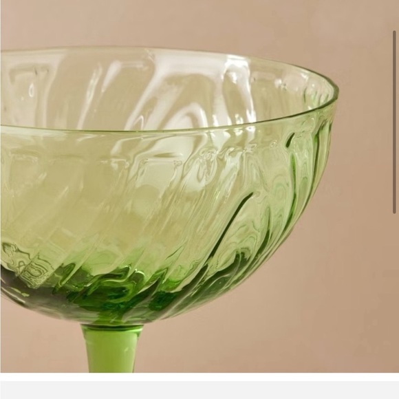 John Derian For Target NIB 4 Piece Cocktail Coupe Glasses Green - NEW - Picture 3 of 4